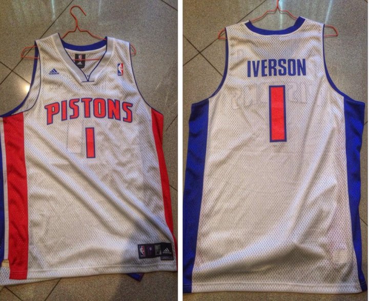 Adidas Swingman Allen Iverson Detroit Pistons jersey.