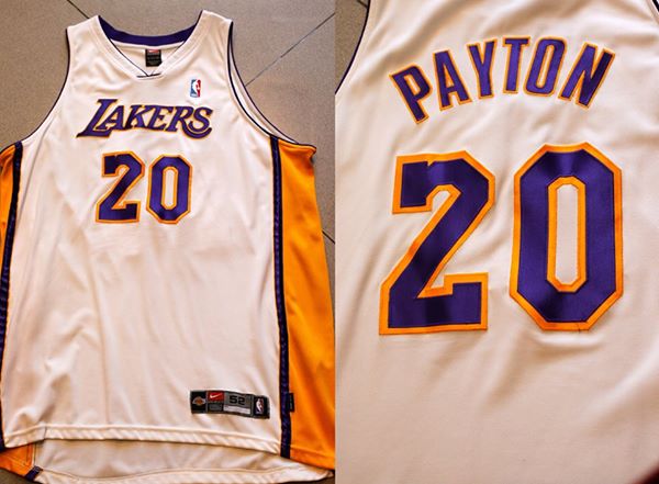 Nike Authentic Gary Payton Lakers White jersey