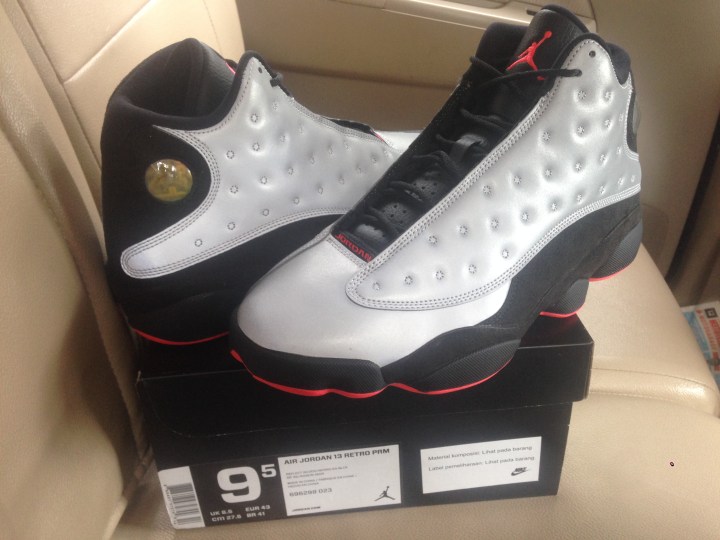 Air Jordan 13 PRM tampak samping dan depan with box